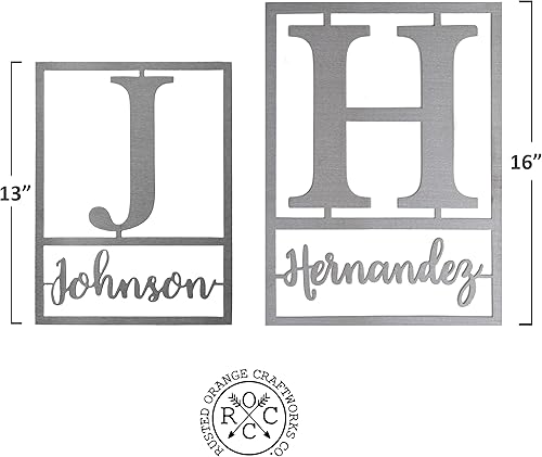 Miniatura 6 de Floating Script Monogram Sign Custom Metal Family Name Wall Decor Personalized Last Name Sign with Initial Modern Metal Name Plate for Home or