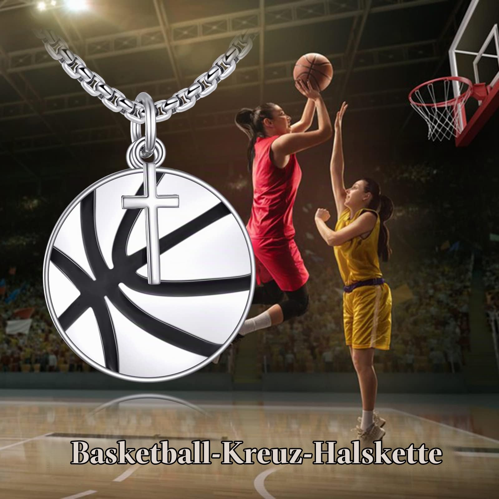 YFN Sport Halskette Sterling Silber Niemals aufgeben Ich kann alle Dinge tun Anhänger Schmuck Sport Geschenke für Damen Herren Jungen Mädchen