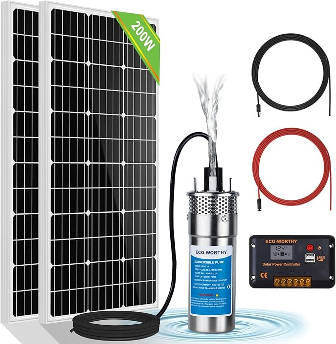 ECOWORTHY 3.2GPM Solar Well Pump Kit for Watering 1pc