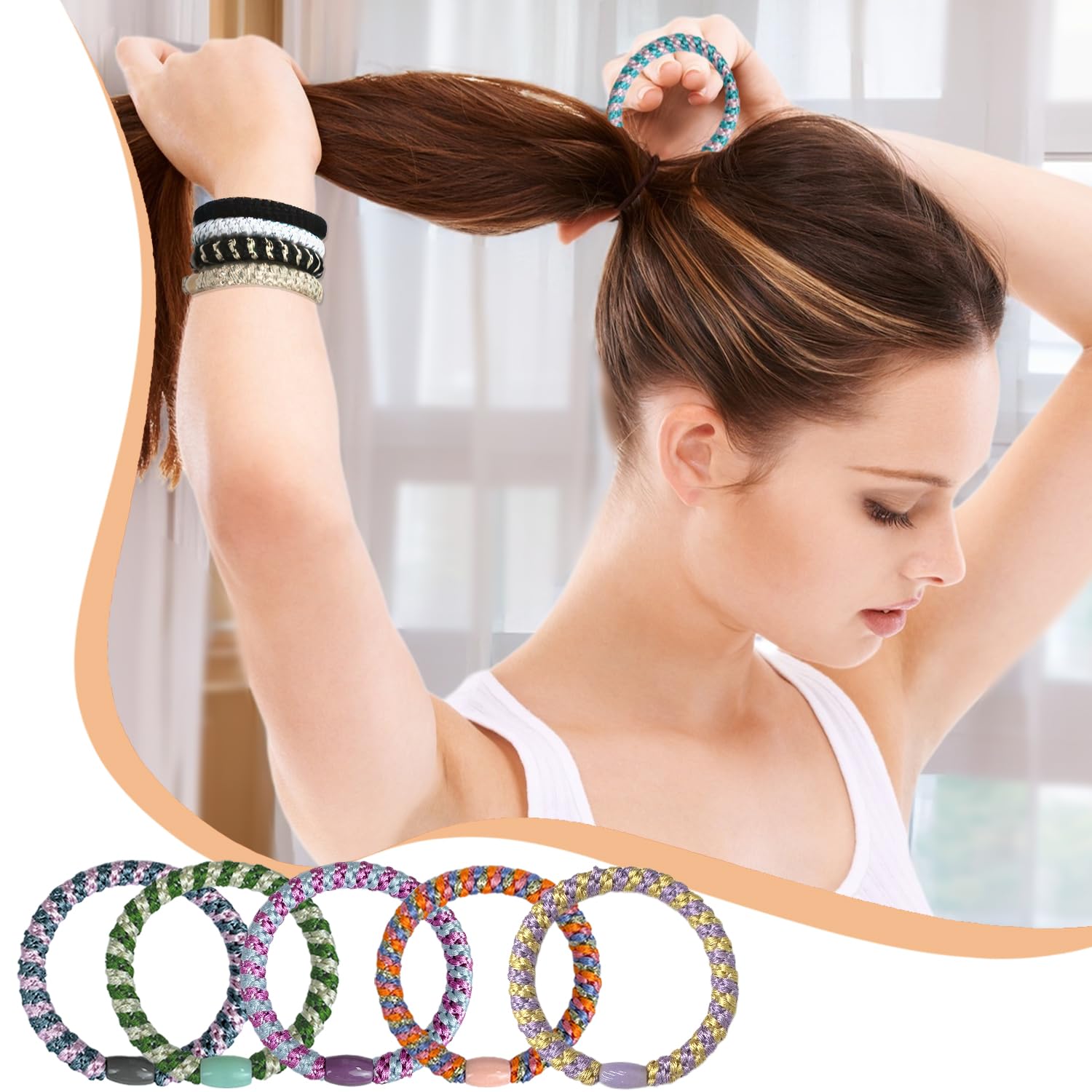 18Pcs Hair Bobbles Hair Bands Hair Ties Mixed Color Hair Baubles For Women Girls Ponytail Holders For Thick Hair Elastics Ties No Damage - Image 4