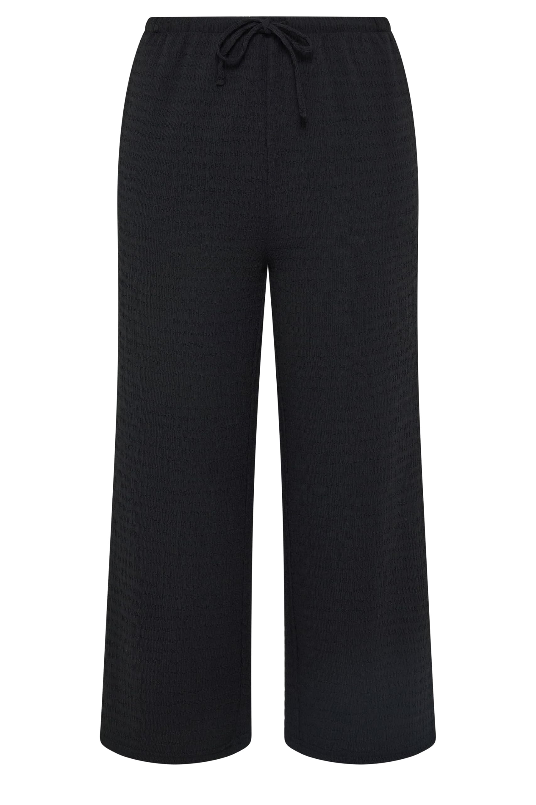 Yours Curve Textured Drawstring Trousers - Women's - Plus Size Curve