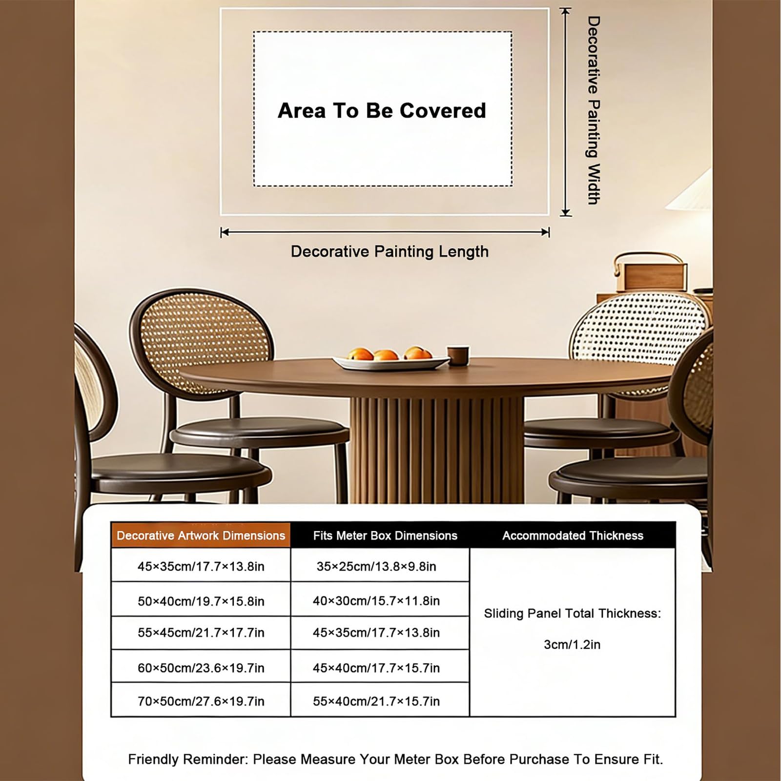 Copri Contatore Elettrico Interno Quadro Scatola Luce Copri Cassaforte A Muro Quadro Copri Cassaforte Copertura Quadro Elettrico Decorativa Left Opening A 70x50cm