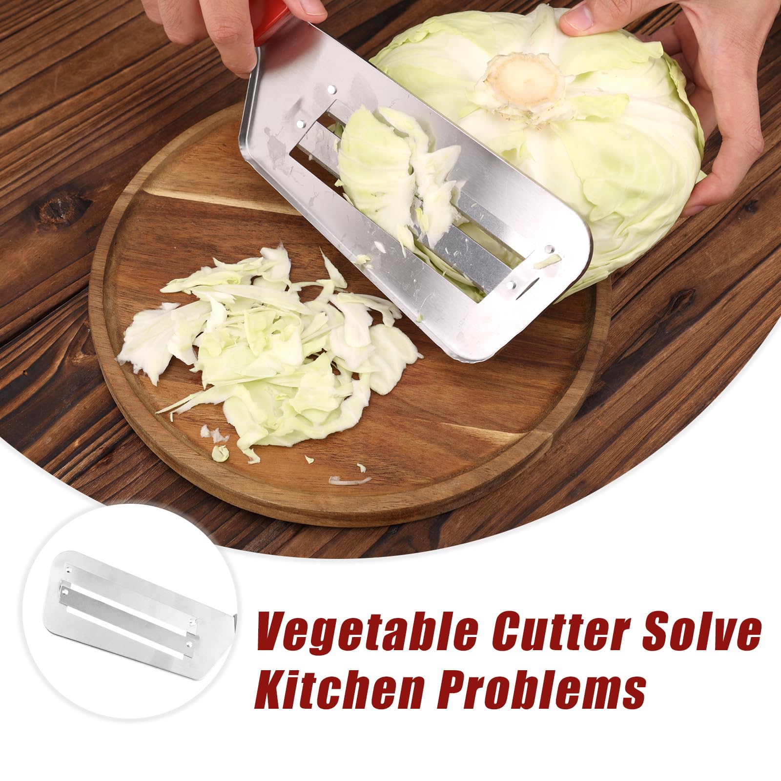 Coupe-Légumes en Acier Inoxydable avec Brosse, Hachoirs Choux, Trancher Rapide