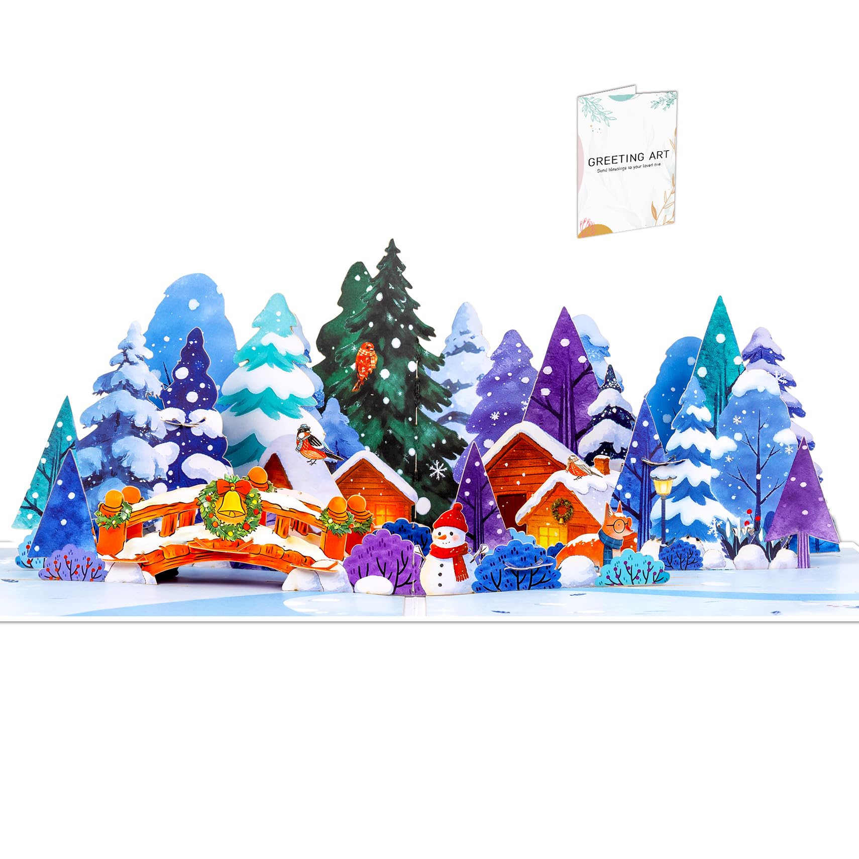 GREETING ART Christmas Forest Card, Pop Up Christmas Card, Merry Christmas