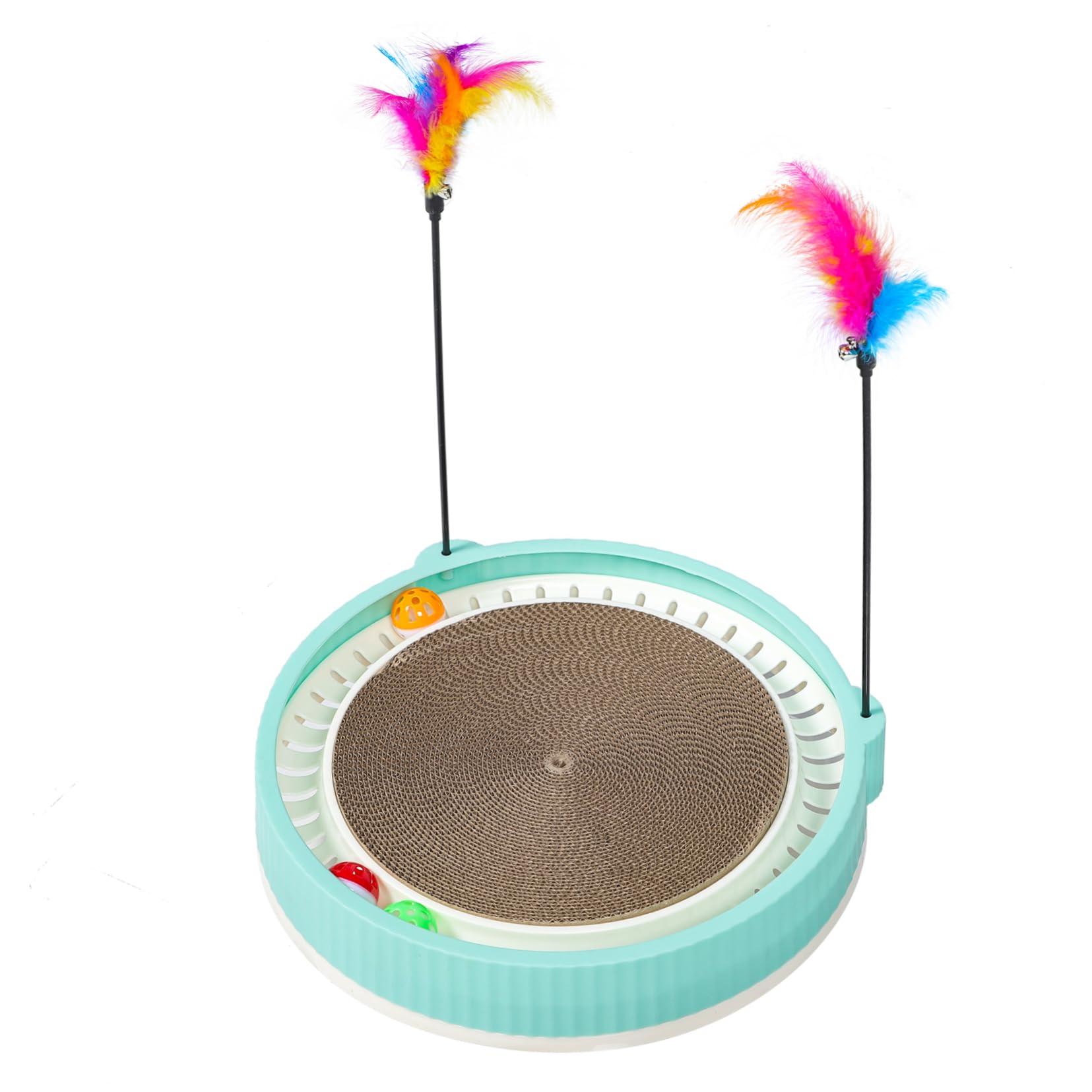 TOYANDONA Katzen Kratzbrett Mit Spielball Interessante Kratzmatte Für Katzen Multifunktionales Katzenzubehör Zur Krallenpflege Und Farbiger Kratzspielplatz Für Haustiere