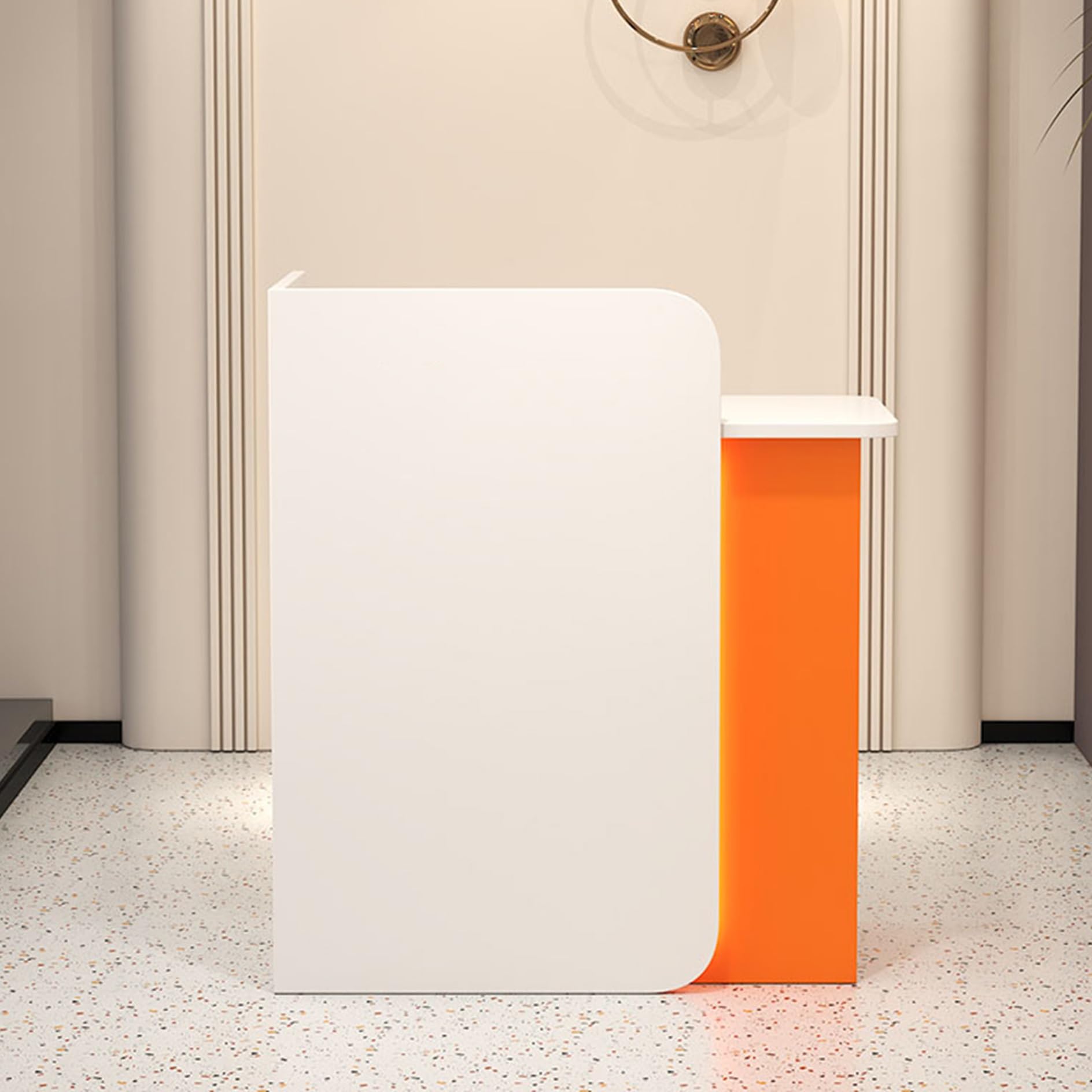 Moderner Empfangstresen mit LED-Beleuchtung | Abschließbare Kasse für Einzelhandel | Stylischer Ausstellungstisch ideal für Verkaufsstelle und Kassen