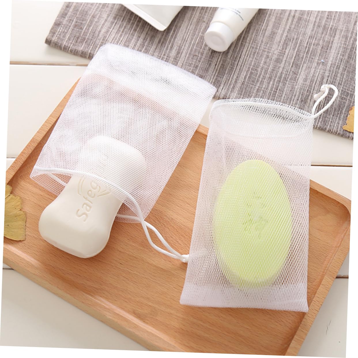 10 Pack Foaming Nets Cleansing Foaming Bags for Shower Cleansing Long-lasting