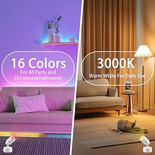 Miniatura 3 de EAGLOD Foco LED multiusos moderno para escritorio o montaje en pared, luz LED portátil con interruptor de encendidoapagado, bombilla GU10 cable