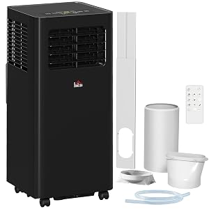 HOMCOM 8000 BTU Portable Air Conditioner for Rooms Up to 345 Sq Ft 3-in-1 AC Unit with Dehumidifier