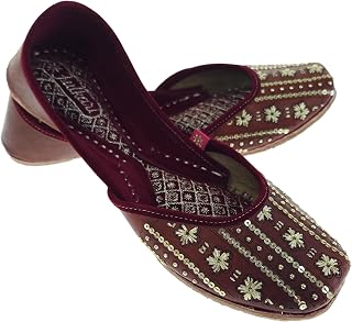 Fulkari Women Twinkle Gold Casual Genuine Soft Leather Jutis | Bite and Pinch Free Juttis | Punjabi Jutti | Girl's Office ... Price In India