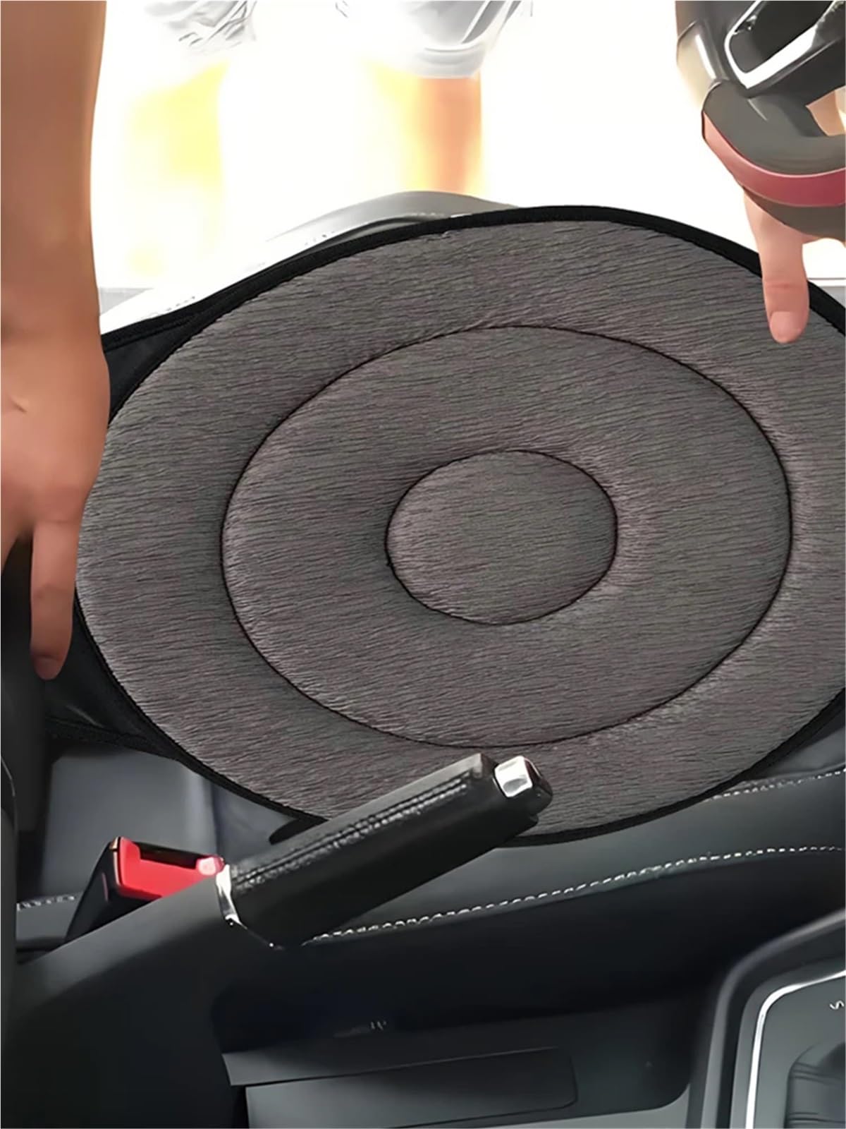cuscino girevole per auto Cuscino for seggiolino auto girevole a 360 gradi for universale Cuscino per anziani e donne incinte(Dark Grey)