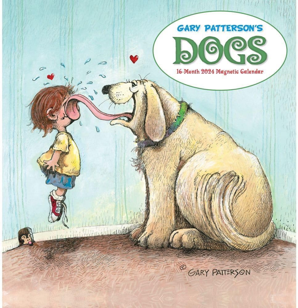 Gary Patterson's Dogs Magnetic Mount Wall Calendar 2024 with Pen