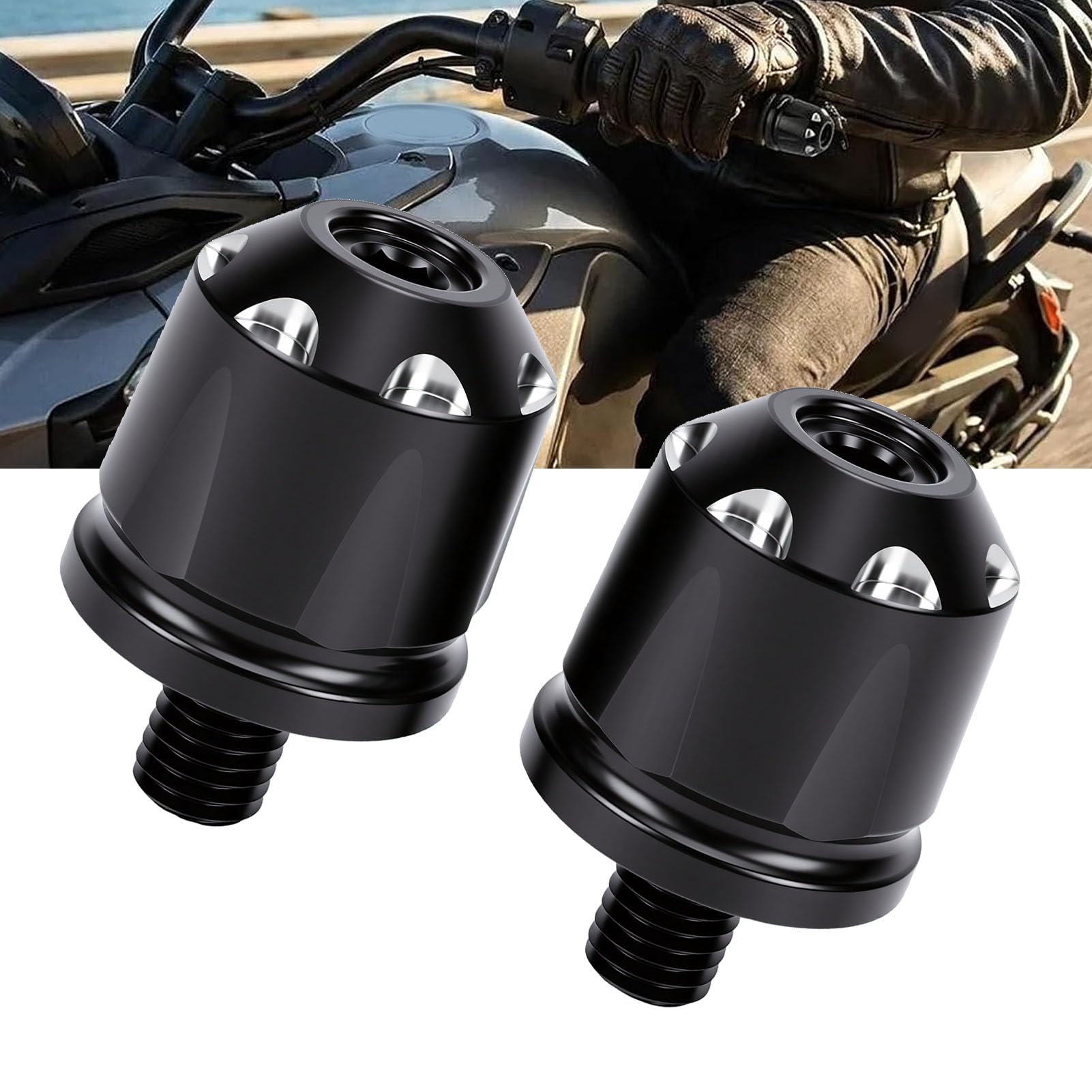 Tbest Tapones para Extremos de Manillar de Motocicleta, Tapas para Manillar Roscadas de Ajuste Al Ras con Equilibrio de Peso y Absorción de Vibraciones para F3 RT 2024-2026