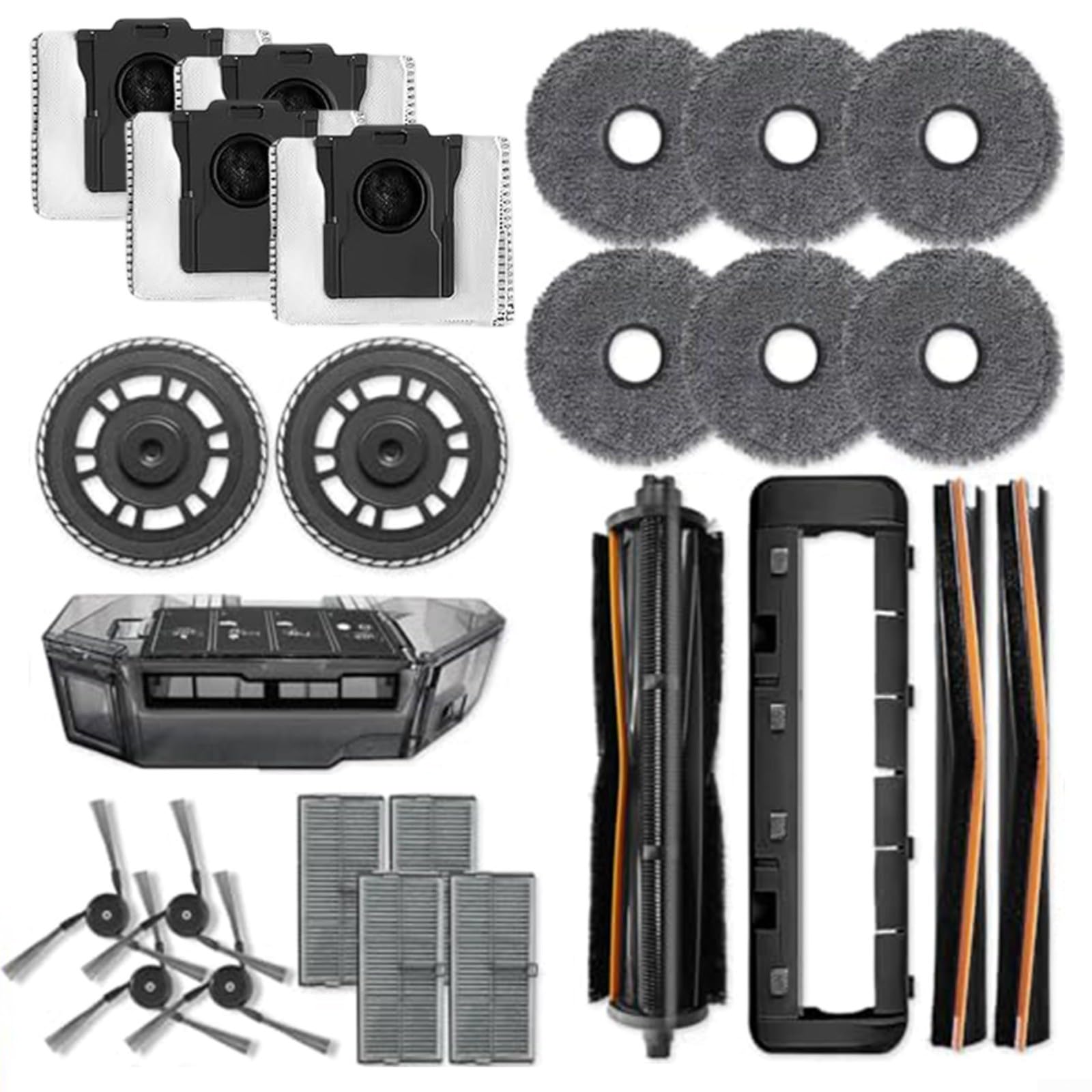 Robot Aspirapolvere Kit di Ricambio Per Mova P10 Pro Ultra Per P50 Pro Ultra Include Spazzola TriCut, 2 Filtri HEPA, 4 Spazzole Laterali, 4 Sacchetti Della Polvere, 4 Panni Mop