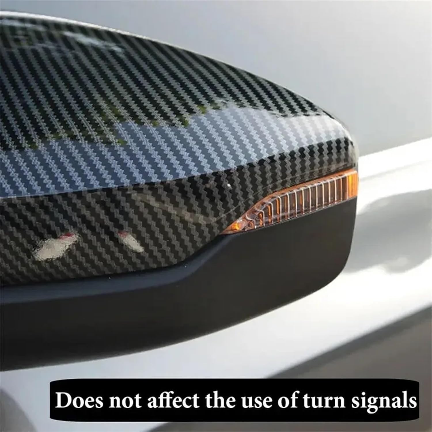 Car Rearview Side Mirror Cover Wing Cap Sticker Exterior Door Rear View Case Trim Carbon Fiber Compatible For Audi A3 S3 RS3 8Y 2021-2023(Black)