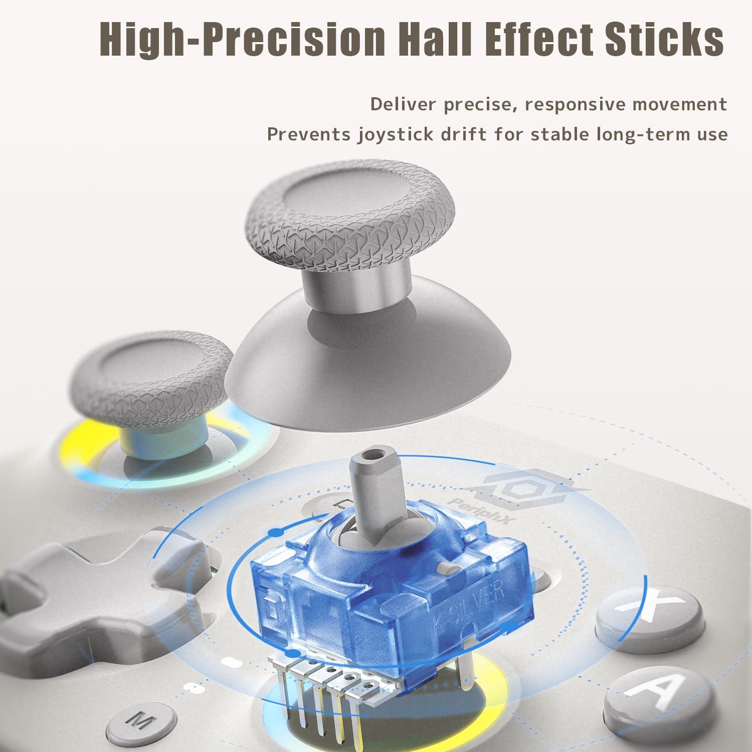 PeriphX Wireless PC Controller with 1000Hz Polling Rate, Switchable Hall and Tactile Triggers(Long/Short Travel Triggers), Hall Joysticks, Turbo, Macro, RGB Lighting, 2.4G Bluetooth Wired, Compatible with Windows PC/ Switch1,2/Steam Deck/Android/iOS 6 71j7Tn2VGkL. SL1500