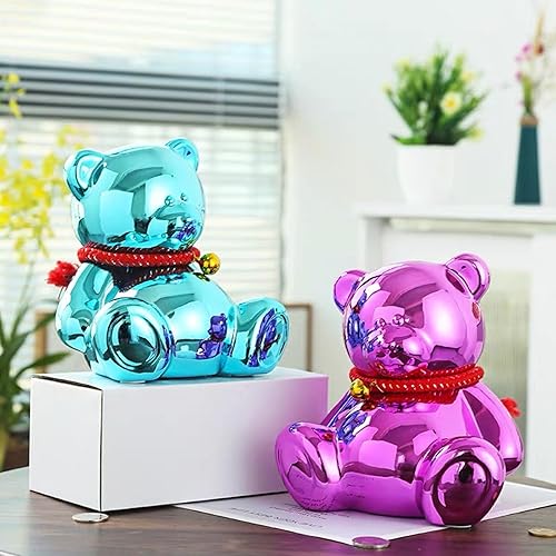 Miniatura 7 de SOBEIT Alcancía, alcancía de cerámica para niñas y niños, adorable banco de monedas de cerdo, ideal para decoración de guardería, decoración del