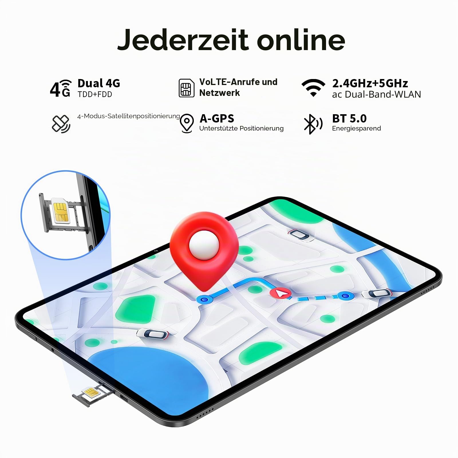 TECLAST Tablet 13.4 Zoll 120Hz Display, Android 16 Gaming Tablets T65, 4G LTE Dual SIM, 26GB RAM+128GB ROM(4TB TF), Widevine L1/13MP/GPS, Gemini AI Tablets mit USBC Anschluss für Streaming, Filme