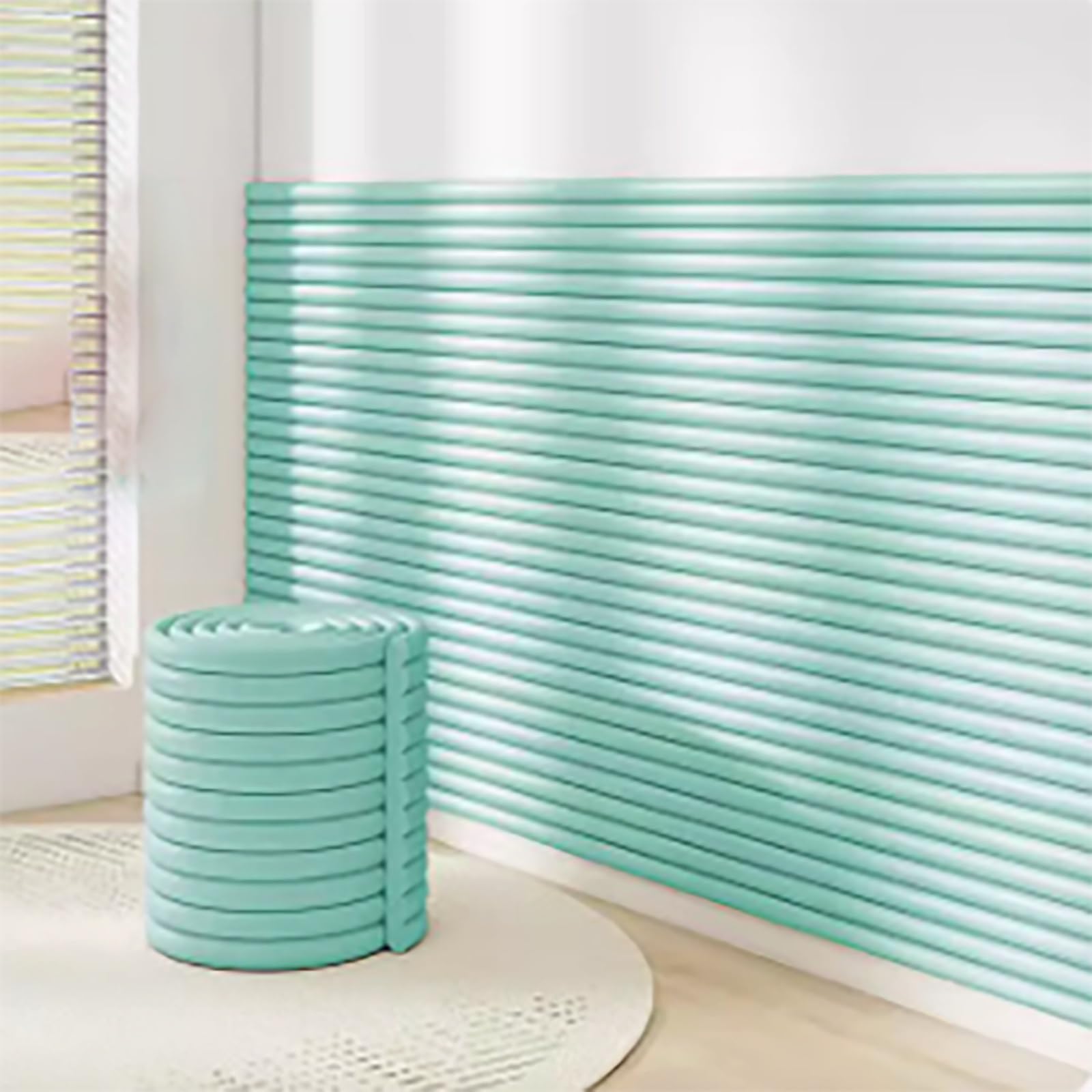 Jidanmian Padded Wall Panels Self-Adhesive,Wall Padding for Kids with Autism,DIY Peel and Stick Padded Wall Panels,Flexible Elasticity 3D Wall Paneling for Bedroom Playroom(Green,3 rolls)