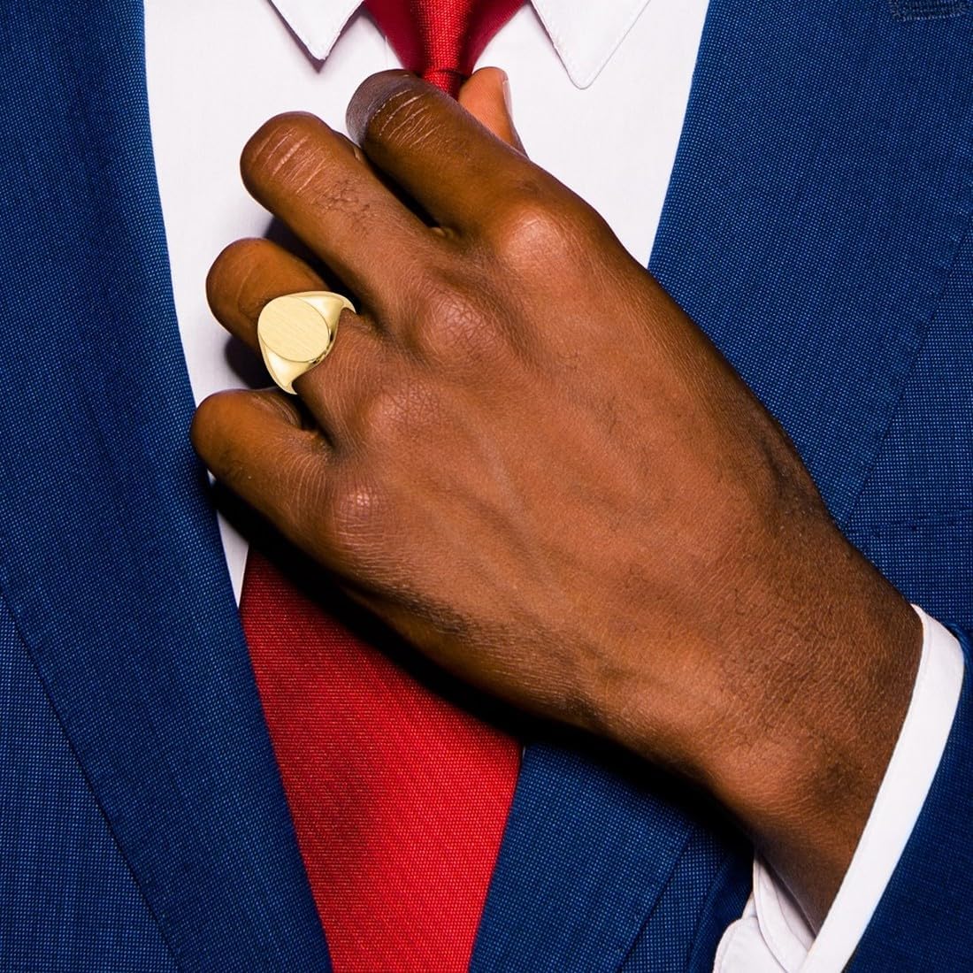 JewelryWeb 14k Yellow Gold Solid Back Signet Ring Size 6 Ring for Women - Image 6