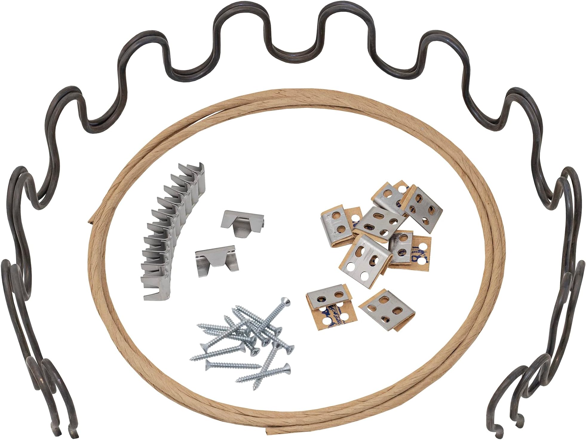 House2Home 27" Couch Spring Repair Kit to Fix Sofa Support for Sagging Cushions - Includes 2pk of Springs, Upholstery Spring Clips, Seat Spring Stay Wire, Screws, and Installation Instructions