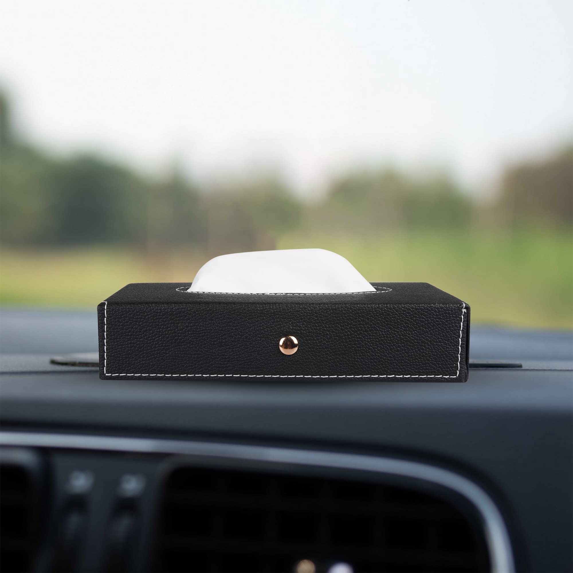 Handcrafted Leather Tissue Box - Car Home Office -2