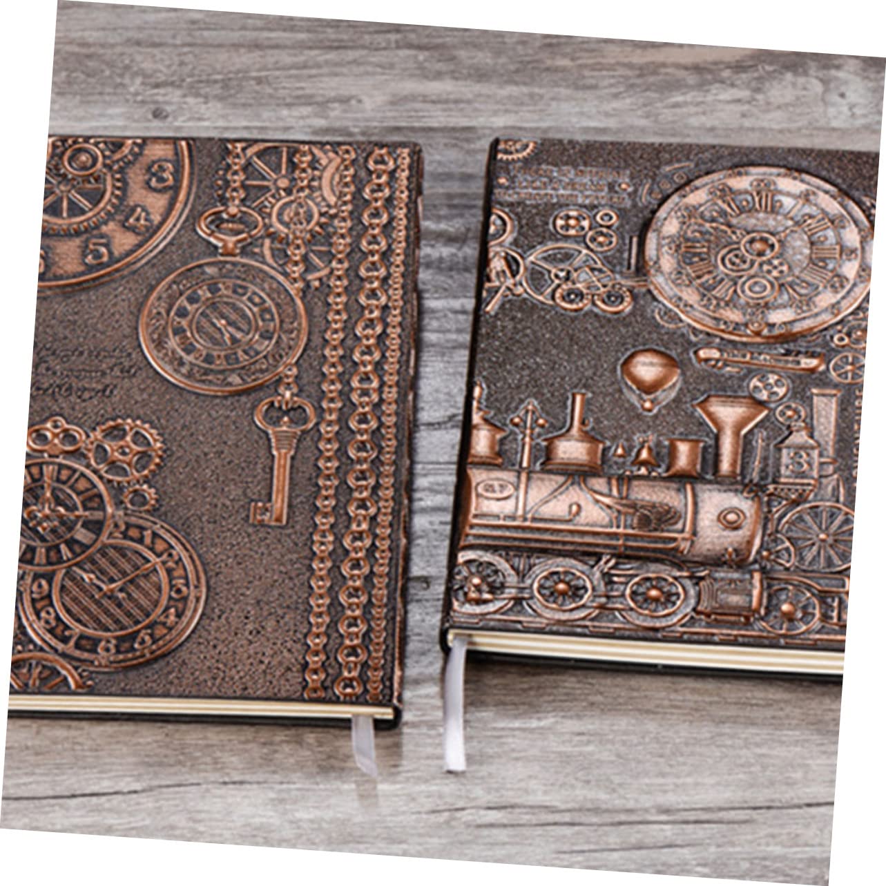 Rouge Carnet de Notes A5 PU Motif Vintage Gravé, Rigide