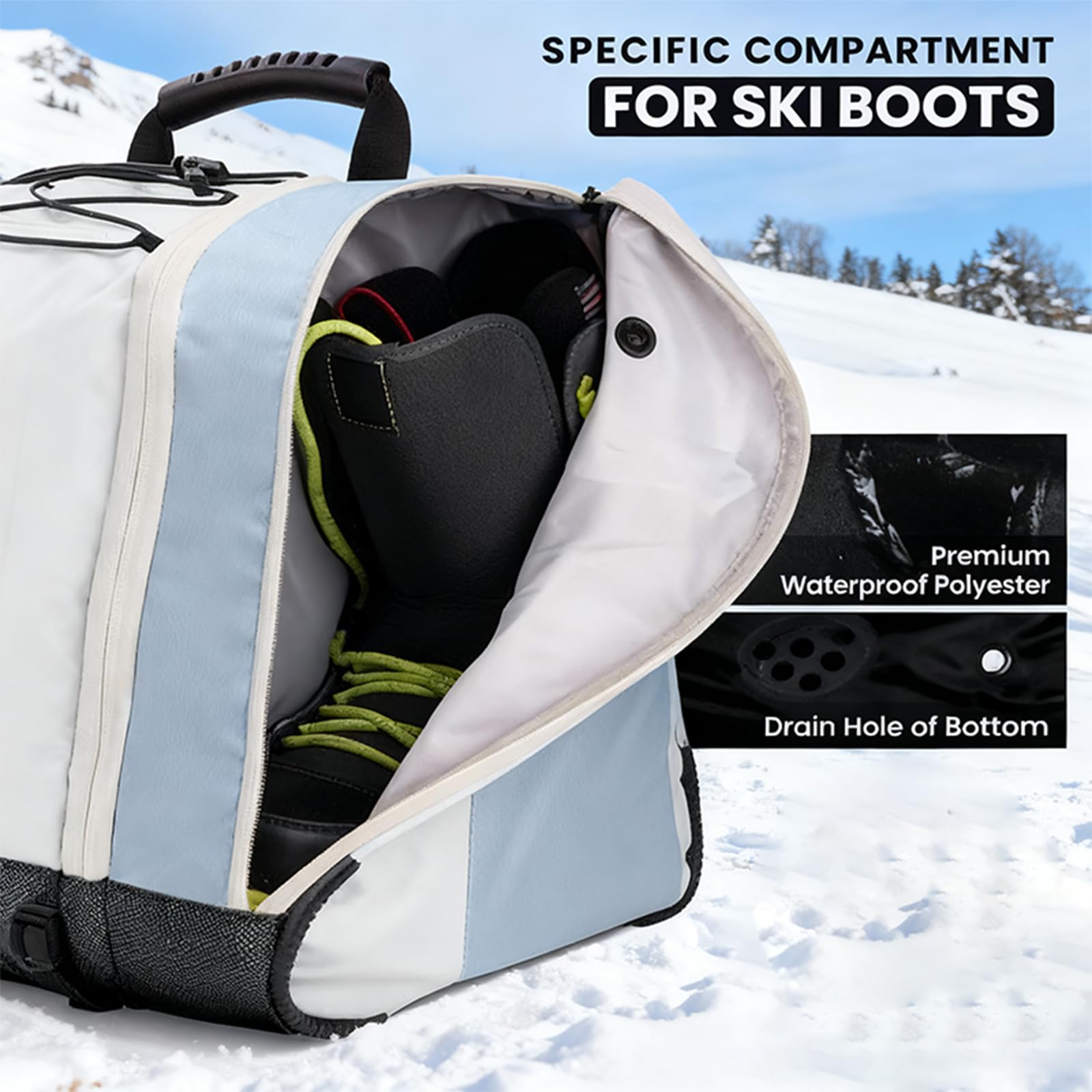 Schnellzugriff Skateschuh Rucksack Rollschuhtasche mit belüftetem Design für aktiven Lebensstil Oxford-Gewebe Professionelle Sportler Skitasche