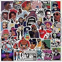 FRANKdesigns 50-Piece Rappers Sticker Pack for Hip-Hop Enthusiasts: Dope Vibes Galore