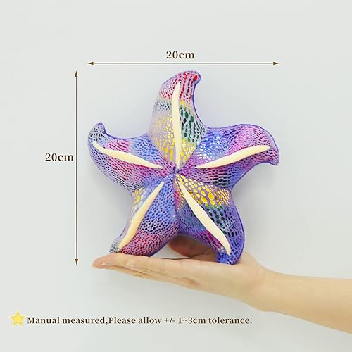 Miniatura 4 de Juguete de peluche de estrella de mar, animales marinos, animales marinos, linda decoración de habitación de playa y océano costero (morado, 7.87