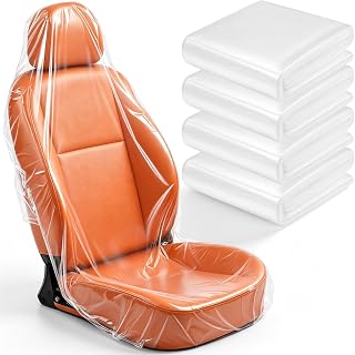 Pushglossy 1000 Pcs Disposable Car Seat Covers Bulk Plastic Clear Protector