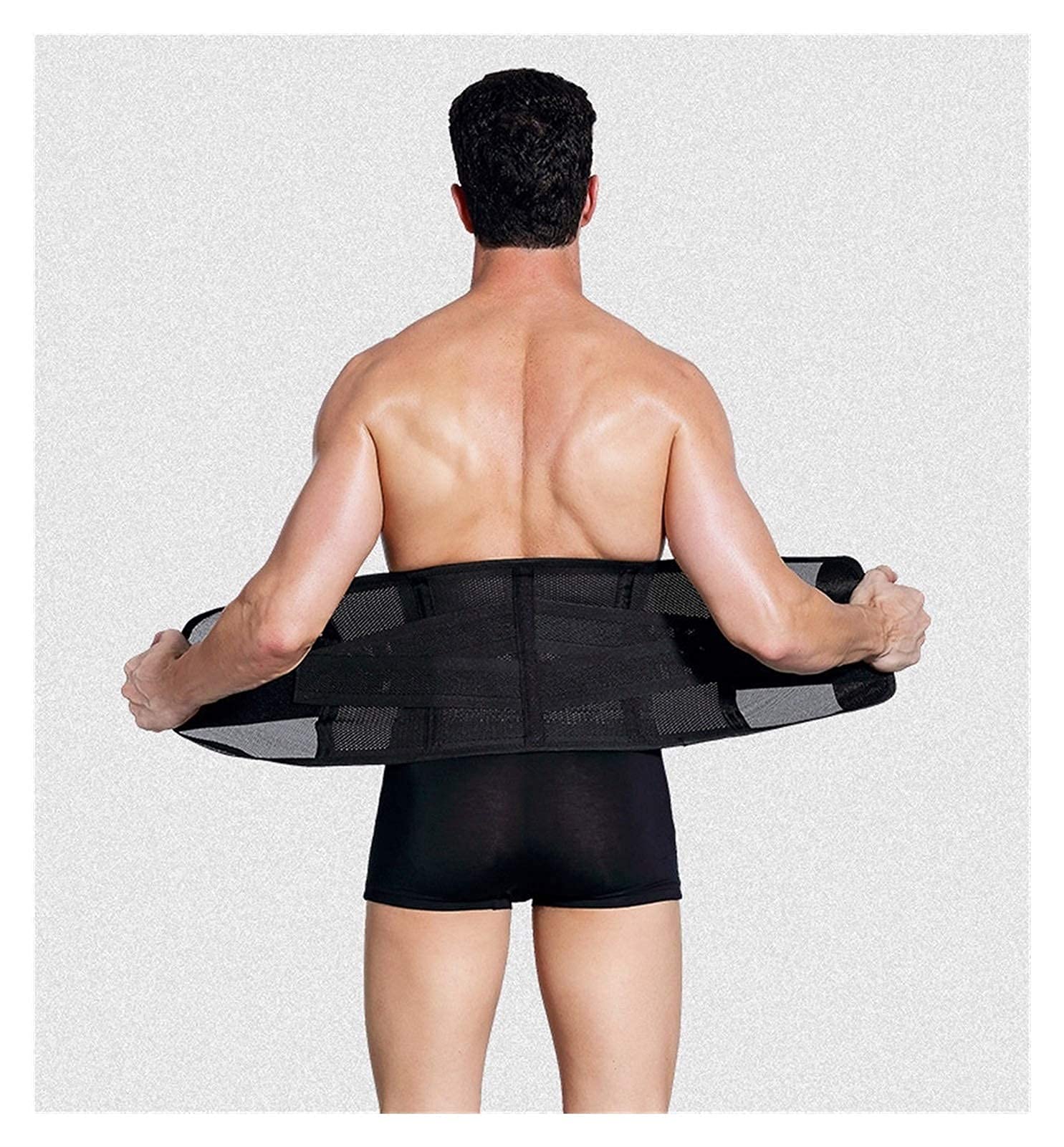 Corsé para hombres Cinturón para la espalda Bandas para el vientre Corsé de soporte para la cintura Corsé Lumbar ortopédico para la cintura Corsés Cinturón médico para la espalda (Caqui Oscuro L)