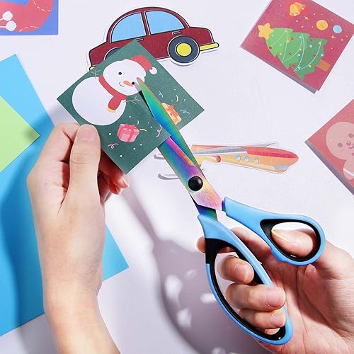 Miniatura 7 de Tijeras de 8.5 pulgadas para todo uso, tijeras multiusos, paquete de 3 tijeras de hoja ultra afiladas a granel, tijeras resistentes de agarre cómodo