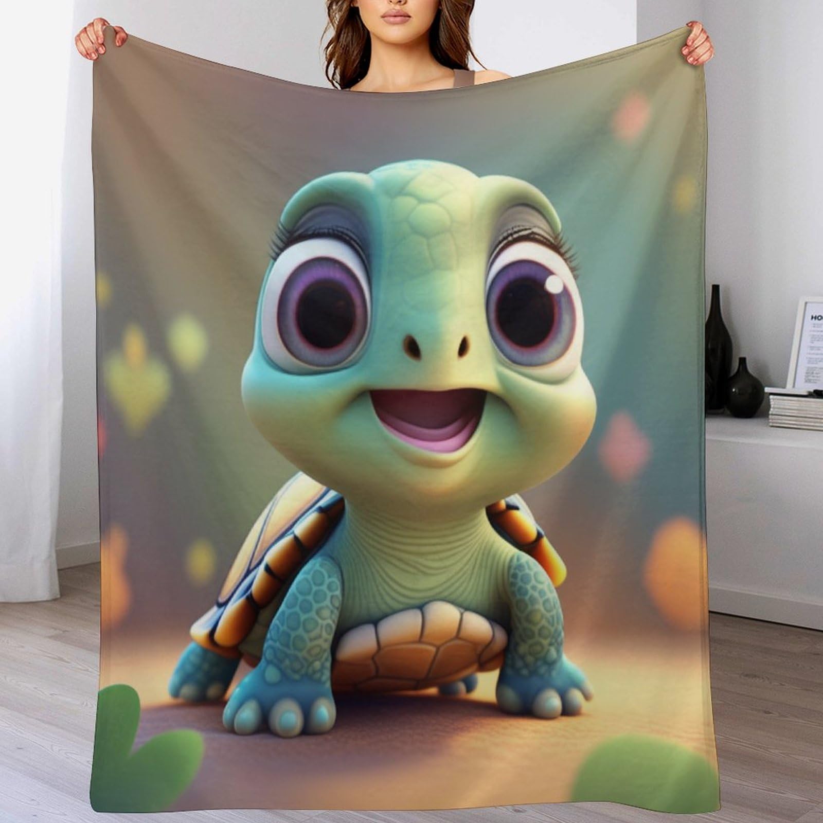 Couverture tortue en plaid polaire chaud : l'idée cadeau flannel idéale pour lit et canapé