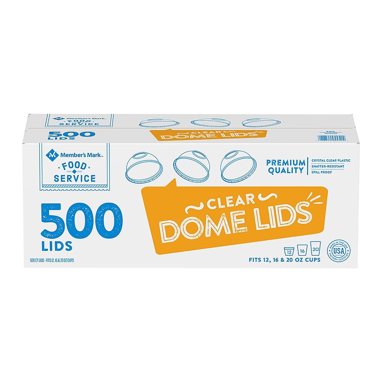 Member's Mark Clear Dome Cup Lids, 500 Count