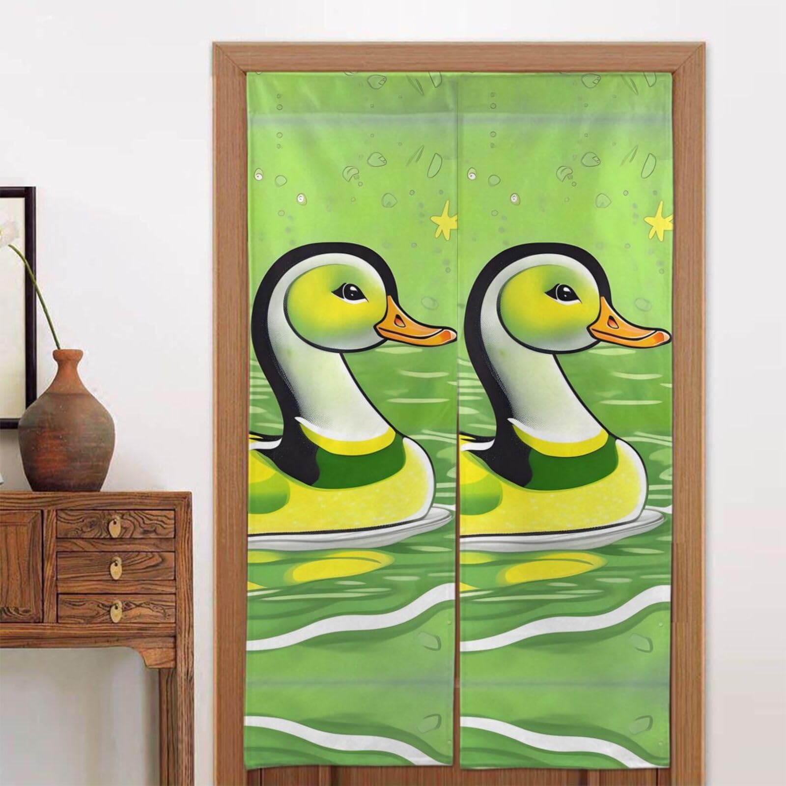 chenfandi Green Duck Door curtain, blackout, suitable for bedrooms, bathrooms, windows, etc., 86 x 143 cm.