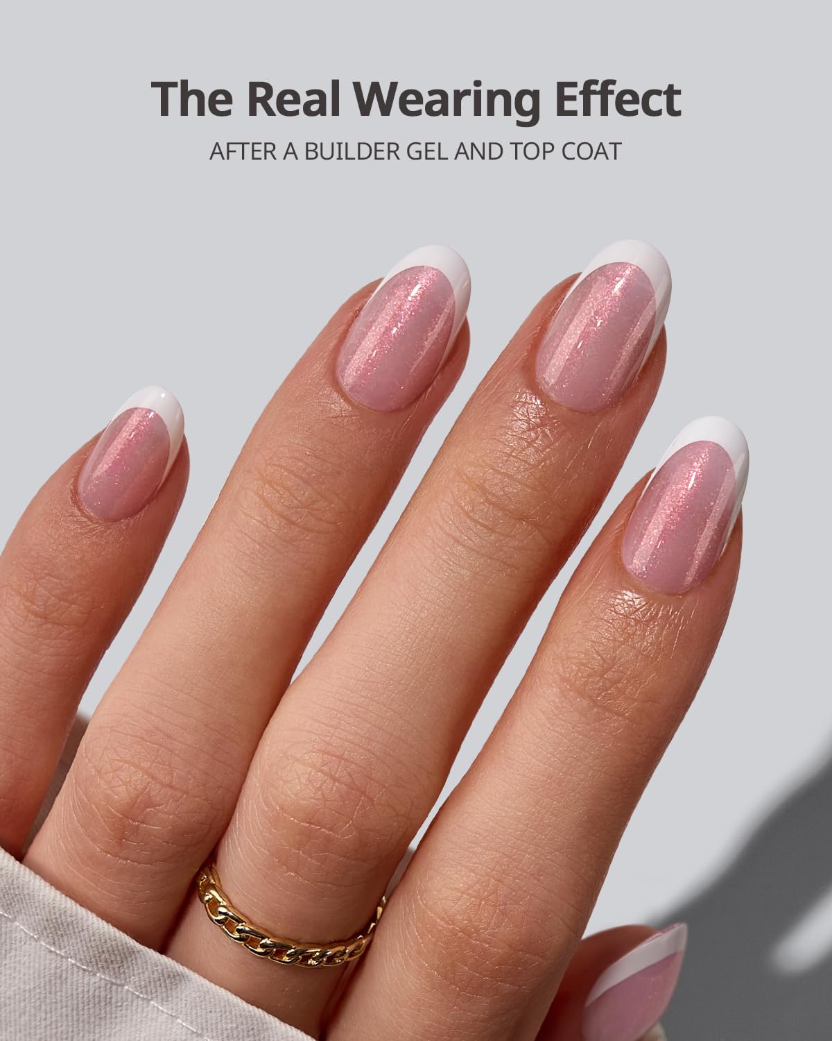 BTArtboxnails XCOATTIPS French Tip Press On Nails - Pink Glitter Base Short Oval Press On Nails, 96 Pcs Salon Quality Soak Off Soft Gel Nail Tips Extension in 16 Sizes