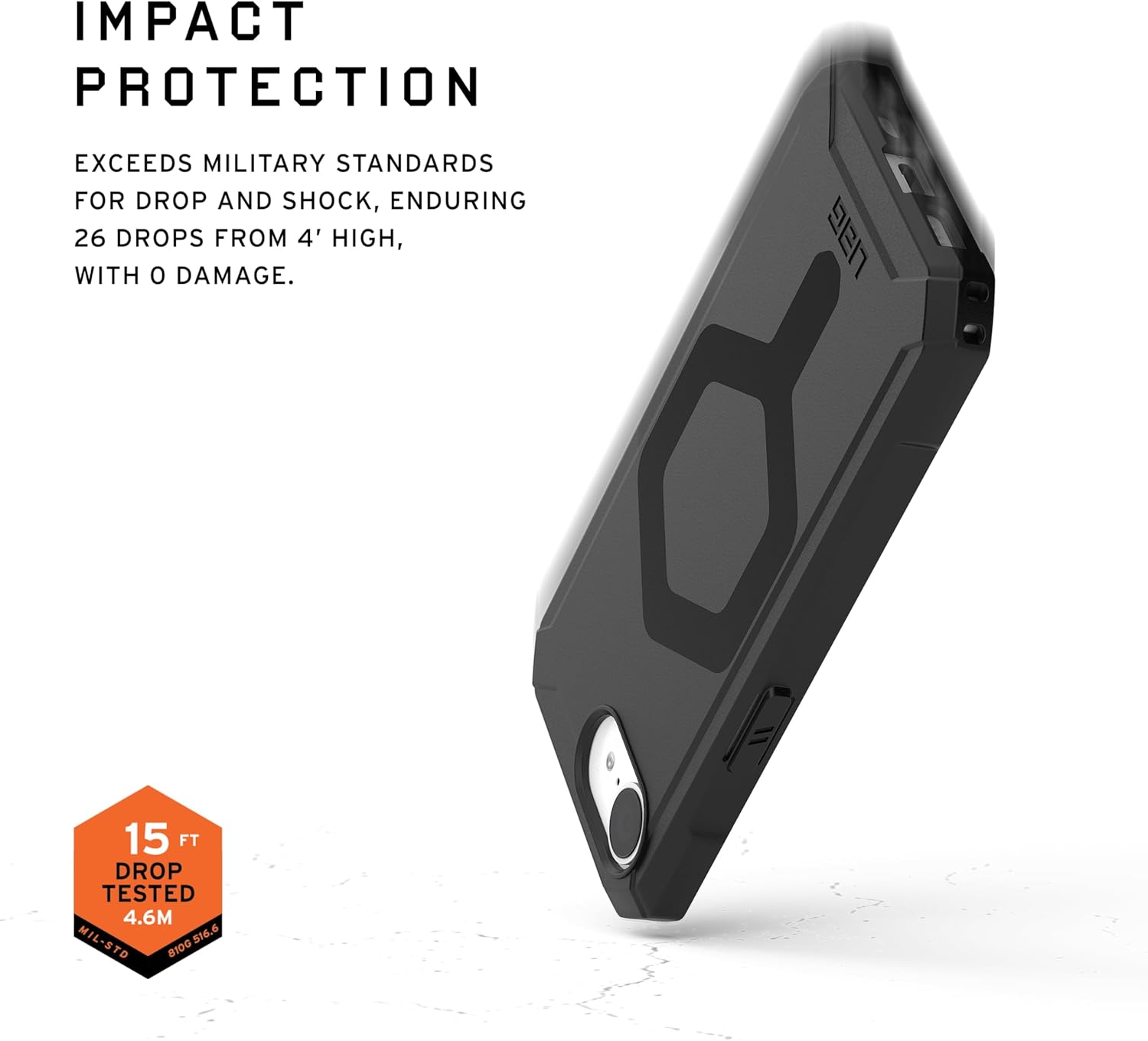 URBAN ARMOR GEAR UAG Designed for iiPhone 17e / iPhone 16e Case Essential Armor - Compatible with MagSafe Rugged Military Grade Drop Proof Military Grade Drop Proof Protective Cover, Opaque Black