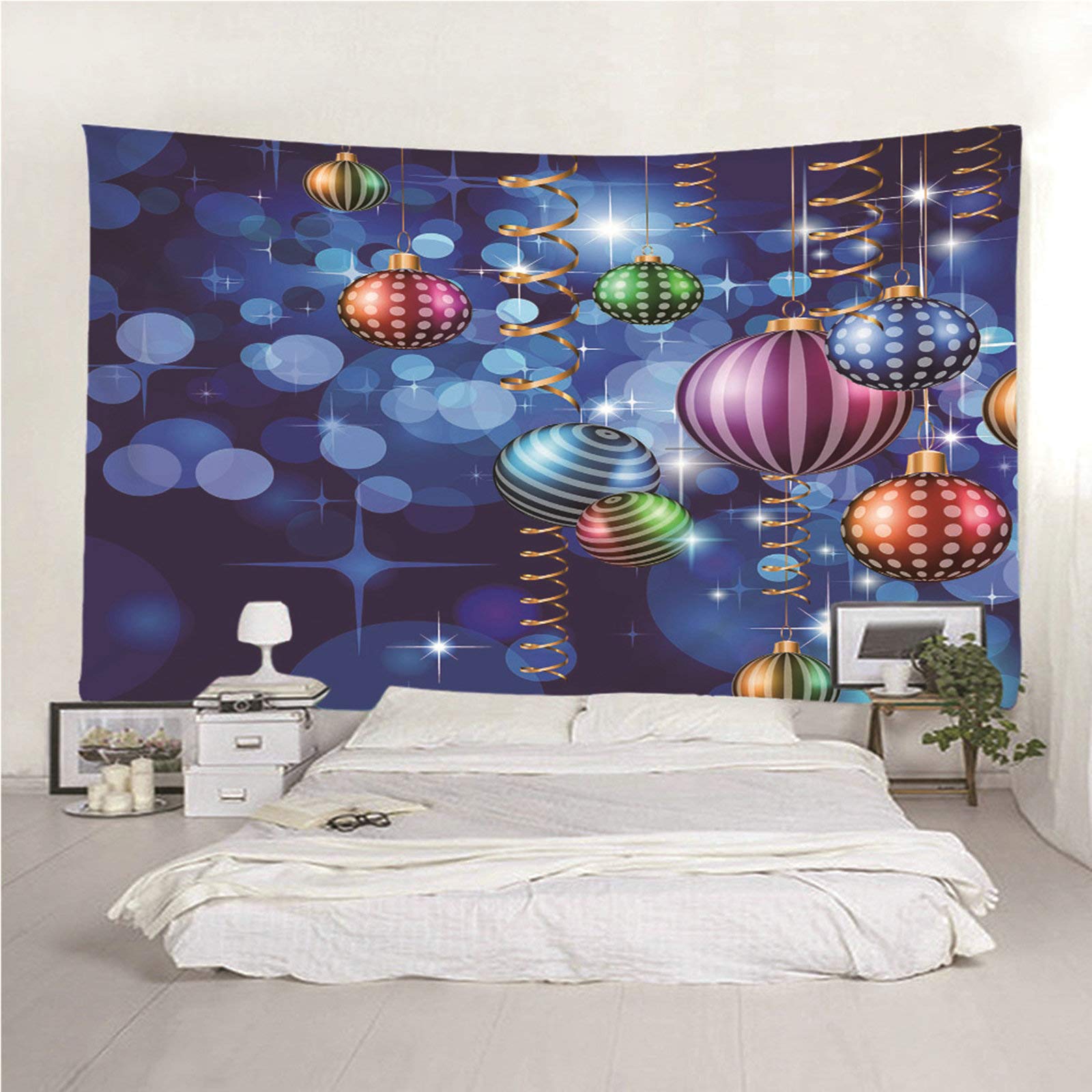 KnSam Dywan na ścianę, gobelin, ozdoba na ścianę, do salonu, dekoracja domu z poliestru, kolorowa, 350 x 256 cm, dywan ścienny