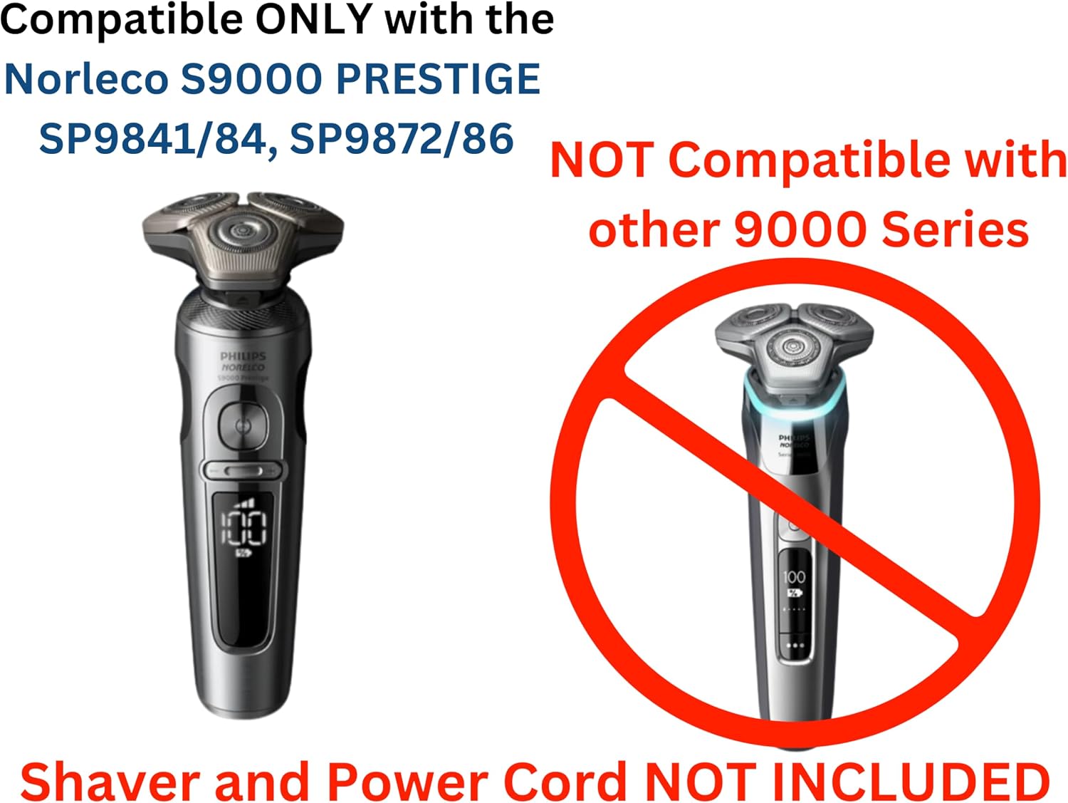 Charger Stand, Compatible with Philips Norelco S9000 Prestige SP98xx, Base, Cradle, Matte Black (Shaver and Power Cord NOT Included)