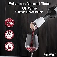 Vista 8 de PureWine Phoenix Wine Aerator Pourer Spout - Removes Histamines & Sulfites as You Pour, Red & White Wine Purifier Filter, Helps Allergies &