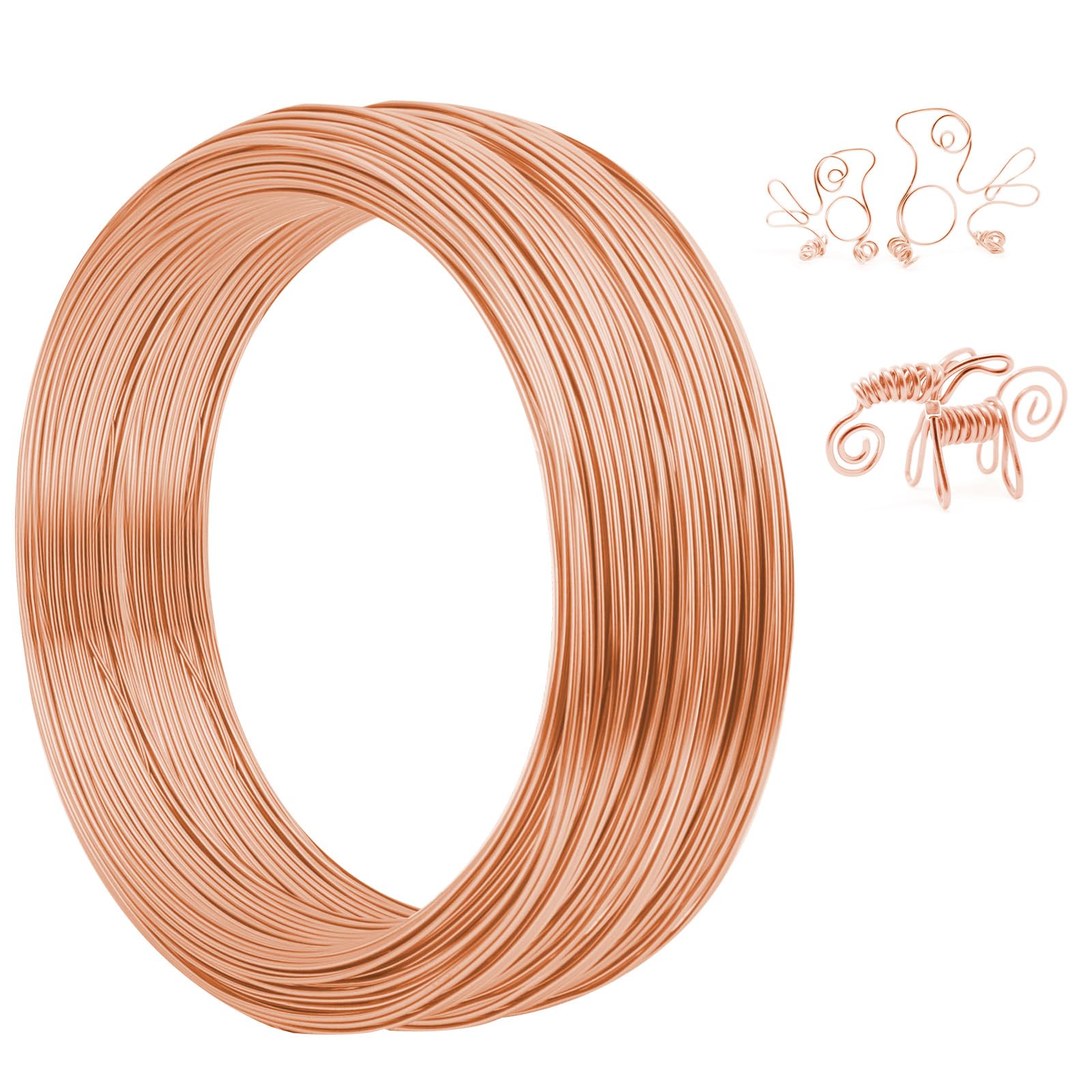 AUAUY 18 Gauge Aluminum Craft Wire, 1mm 165 Feet Bendable Aluminum Wire for Crafts, Crafting Metal Wire for Jewelry Making, Wreath Making, Sculpting, Modelling-Rose Gold