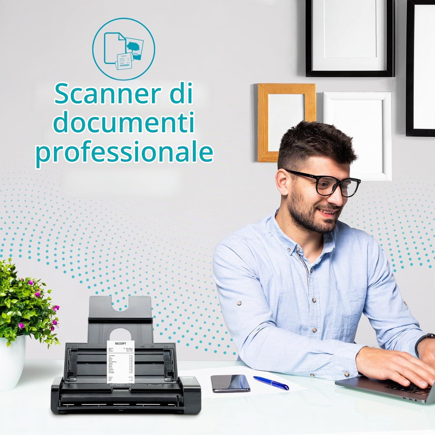IRIScan Pro duplex scanner documenti-v5pro 20PPM: editor PDF gratuito, scansione in Word, PDF, XLS, biglietti da visita in Outlook, scanner di ricevute, scansione su cloud Win.