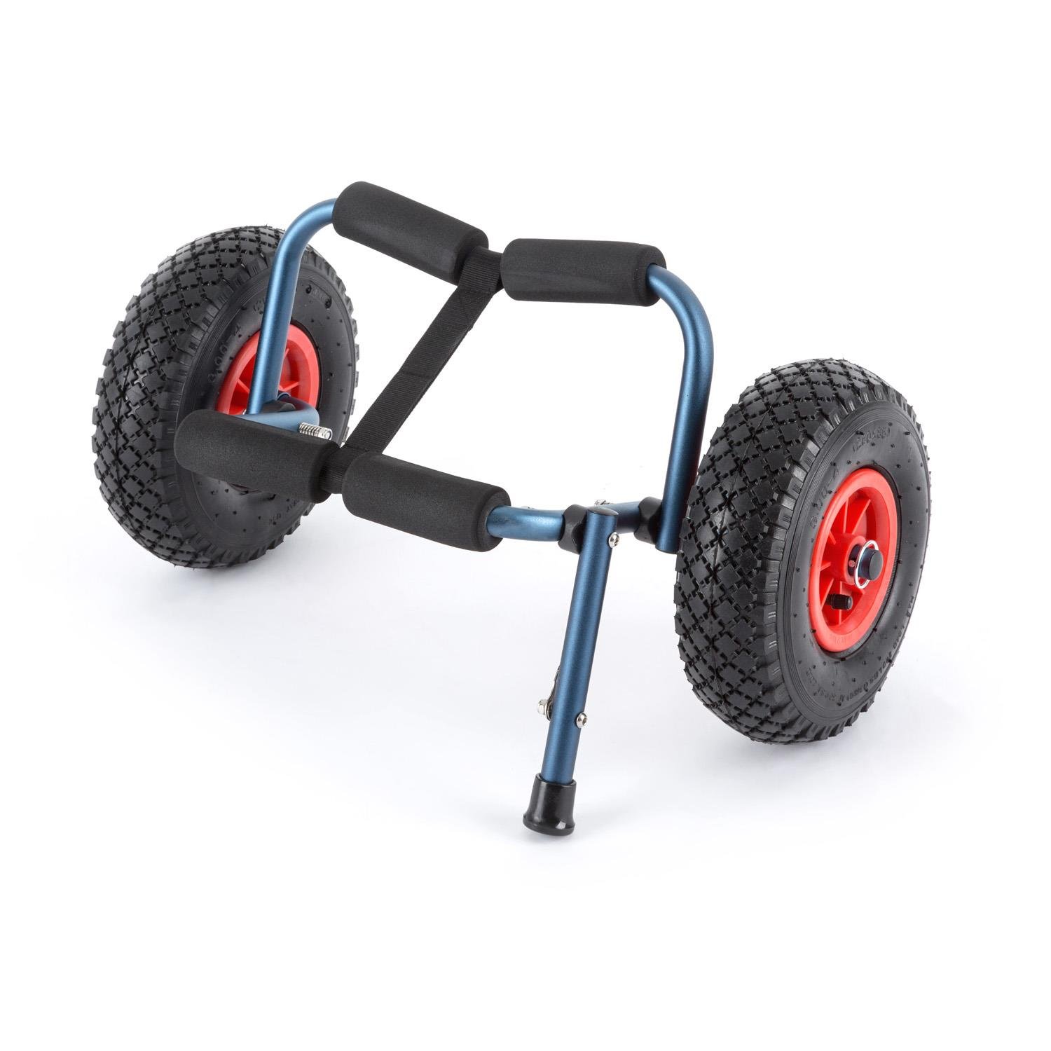 Sea Mule - Kajakwagen, Kanuwagen, Bootswagen, Trolley, Schaumstoffauflagen, abnehmbaren Gummi-Luftreifen, klappbare Stütze, Aluminium eloxiert, faltbar, 60kg max.