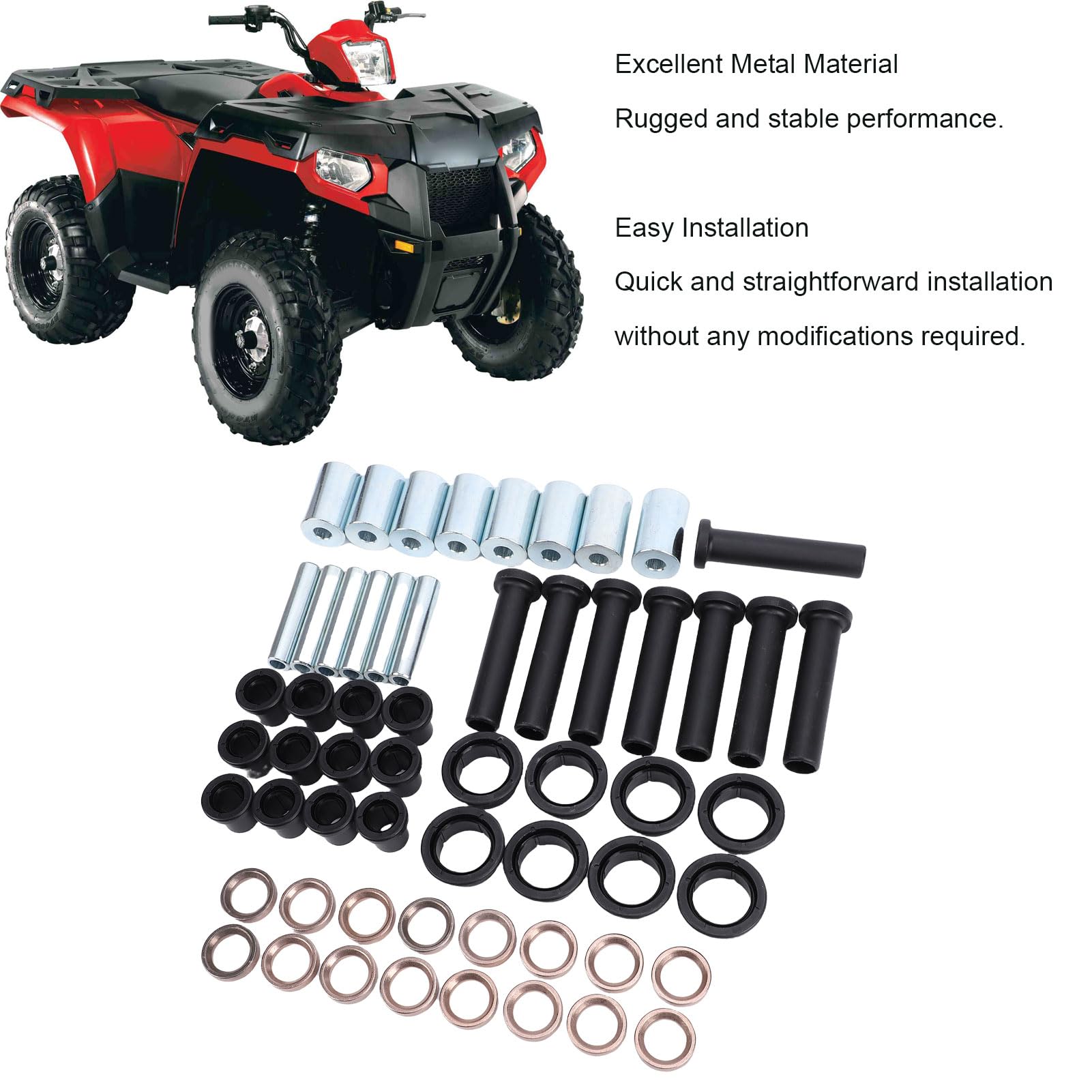 Jiawu Tylne Zawieszenie A Zestaw do Tulei A dla Sportsman 500 335 400 4x4 700, Dolne Tuleje Sterujące A-ramię Krótkie i Długie Tuleje + Zestaw Dystansu, Wymień # 5131883