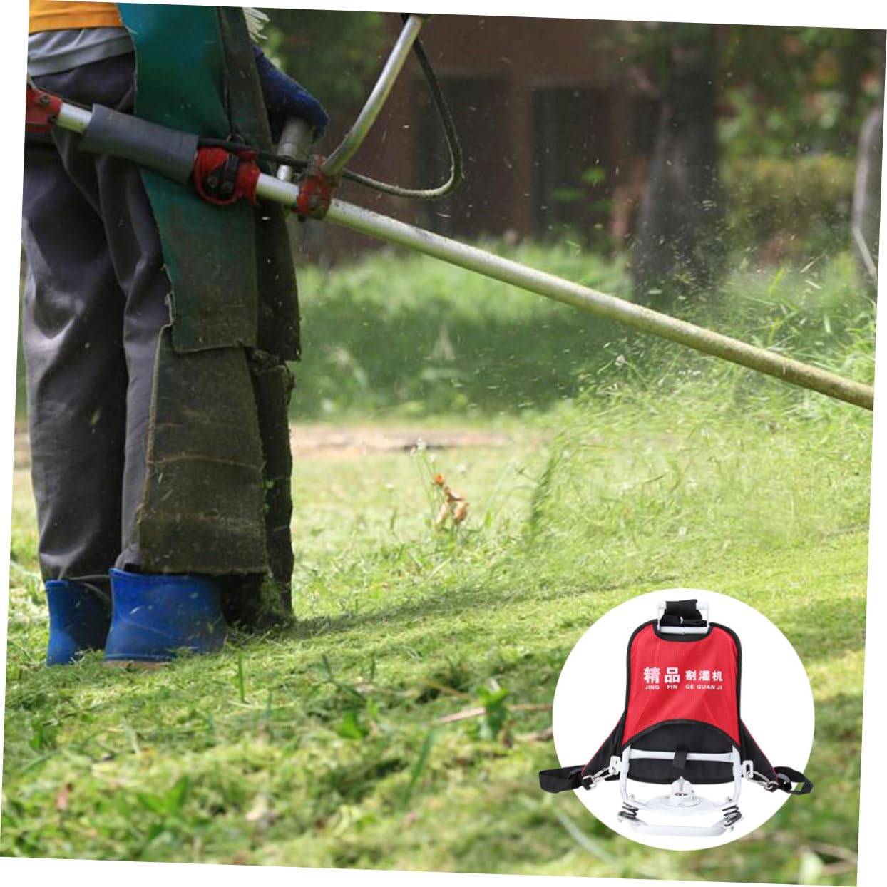 NOLITOY Supporto per Motore Decespugliatore Zaino Telaio Leggero e Durevole per Prato e Giardino Base Antiscivolo per Uso Domestico e Te