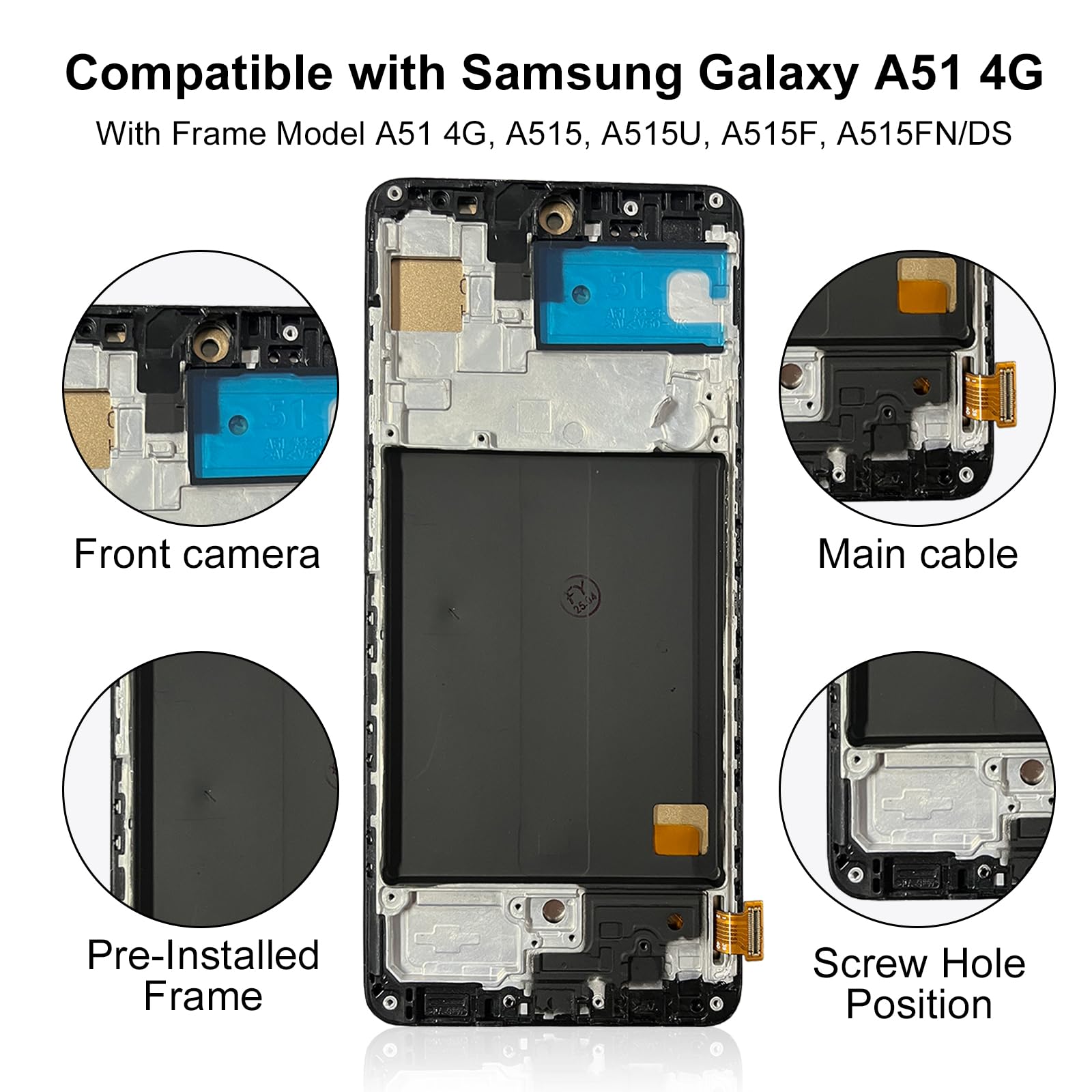 Amazon.com: EFAITHFIX for Samsung Galaxy A51 A515 Screen
