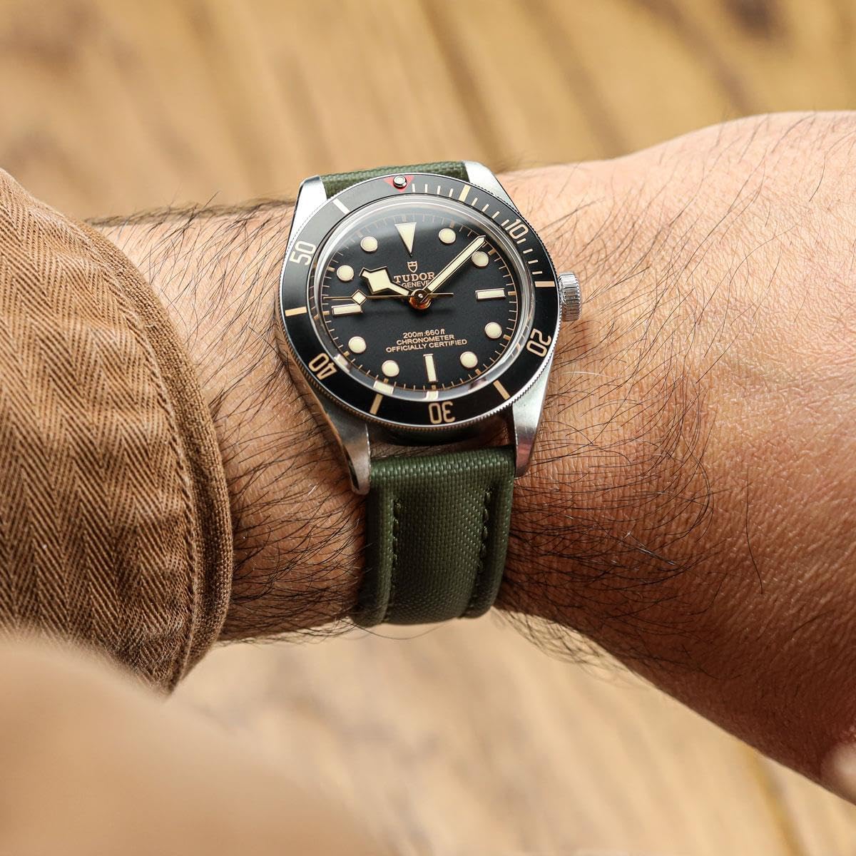 WatchGecko Atlas Sailcloth - Cinturino impermeabile per orologio, barre a molla a sgancio rapido, fibbia in acciaio inox spazzolato, dimensioni 18 mm, 19 mm, 20 mm, 21 mm, 22 mm, 5 colori disponibili