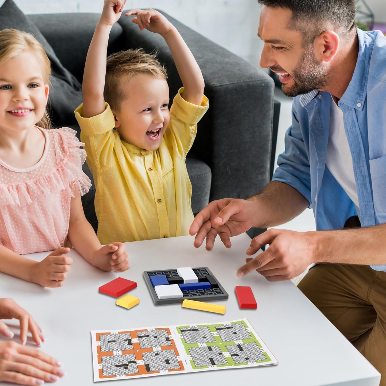 Logic Puzzles for Adults & Kids - 88 Challenges Brain Teaser Game with 4 Difficulty Levels, Portable STEM Thinking Toy for Travel & Home, Cognitive Skill Building Educational Game for Ages 6 to 99