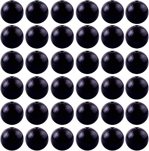 Cuentas de piedra natural, 100 cuentas redondas de obsidiana negra de 0.236 pulgadas (0.236 in), cuentas sueltas de piedra auténtica, tamaño de